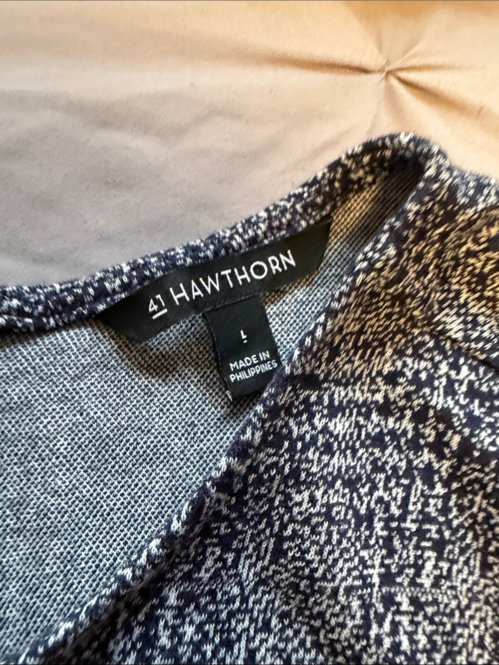 41 Hawthorn Navy and White Speckled Knit Top